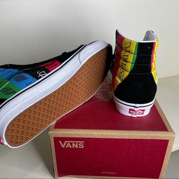 New! VANS Sk8 Hi Top Espiritu Mens Sz 11 Multi Color Skateboard Sneakers. - Picture 5 of 6